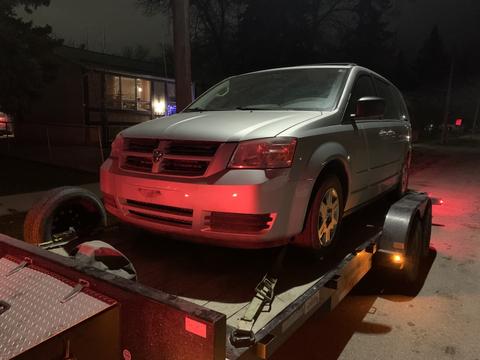 SMASH Cars | 2008 Dodge Grand Caravan on Tow Truck for Scrap Recycling