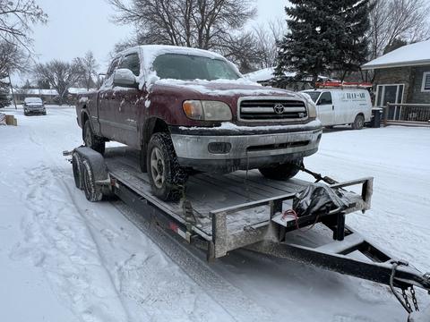SMASH Cars | 2000s Toyota Tundra on Trailer for Junk Car Removal