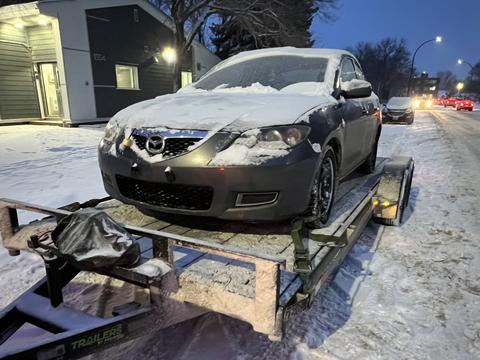 SMASH Cars | Mazda 3 on Trailer for Scrap Metal Recycling