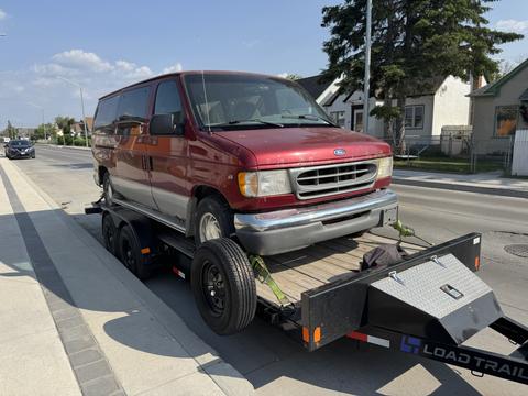 SMASH Cars | Ford Van on Trailer for Scrap Metal Recycling