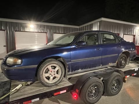 SMASH Cars | 2000s Blue Chevrolet Impala for Scrap Metal Recycling