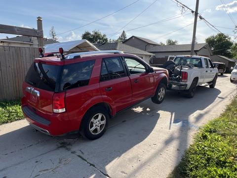 SMASH Cars | Red SUV Towing Process for Scrap Car Recycling